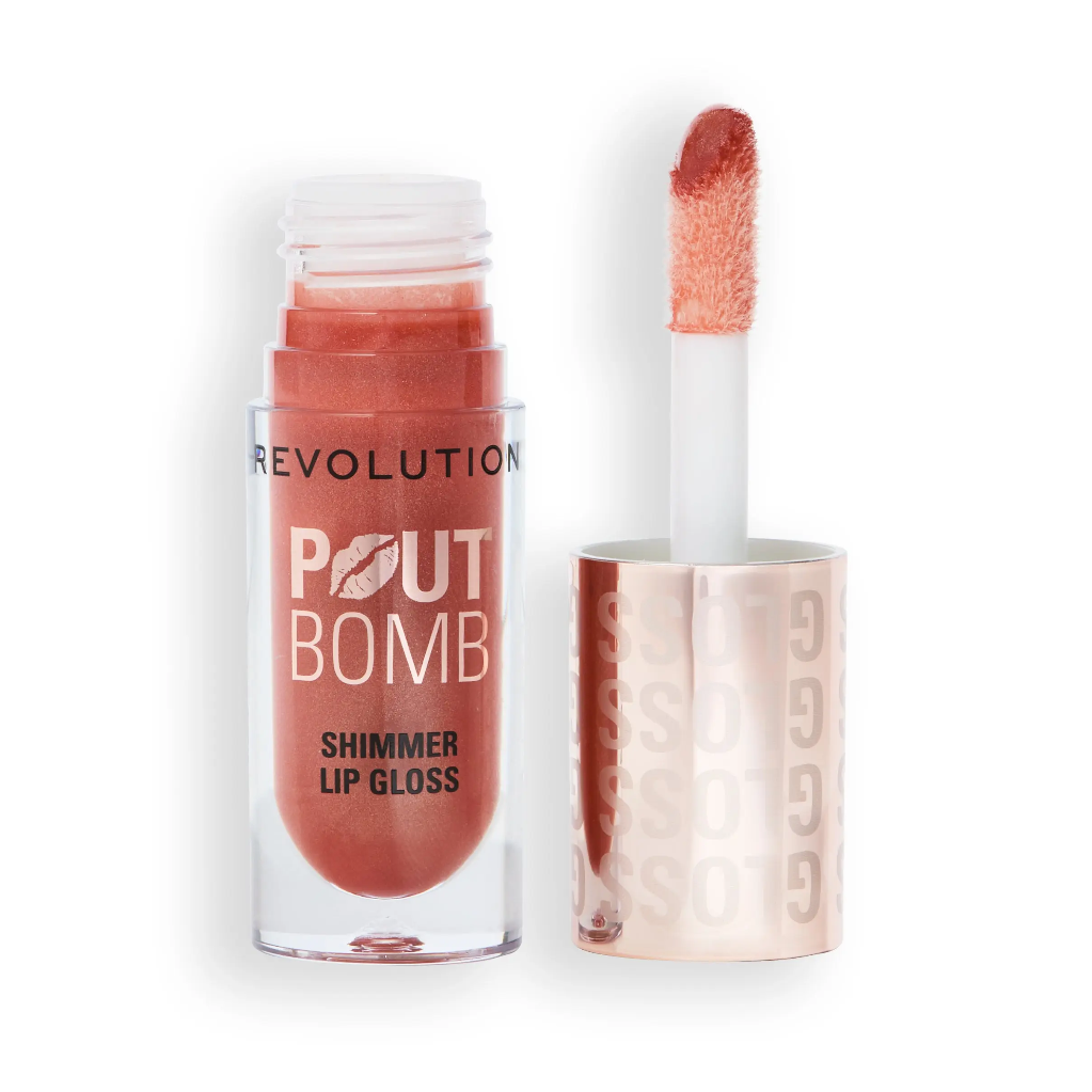 Revolution Pout Bomb Shimmer Lip Gloss Nude Glow