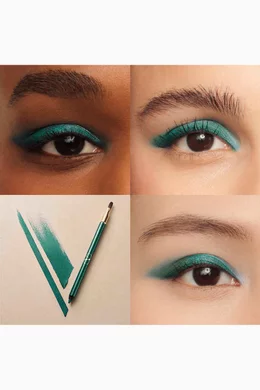 Valentino Colorgraph Double-Ended Color Gel Eyeliner & Blending Brush Green Stravaganza Shimmer 