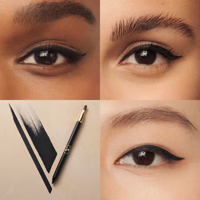 Valentino Colorgraph Double-Ended Color Gel Eyeliner & Blending Brush Rockstud Noir Matte