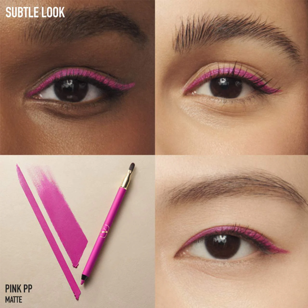 Valentino Colorgraph Double-Ended Color Gel Eyeliner & Blending Brush Pink PP Matte