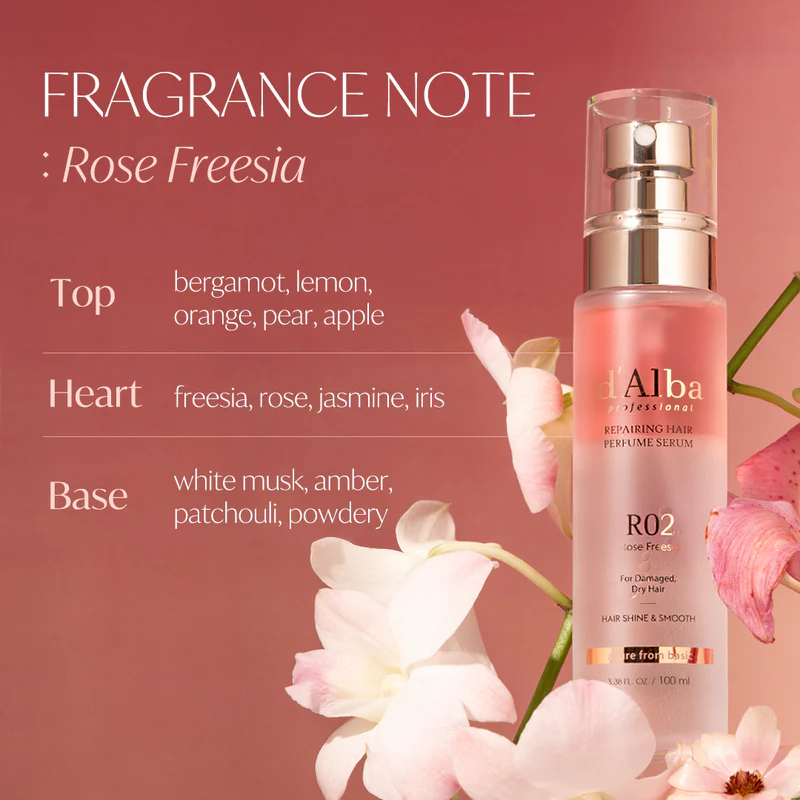 D’Alba Professional Repairing Hair Perfume Serum Rose freesia 100ml