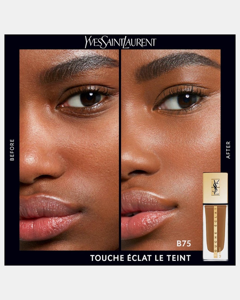 Ysl Touche Eclat Long Wear Glow Foundation SPF22 B75 Hazelnut 