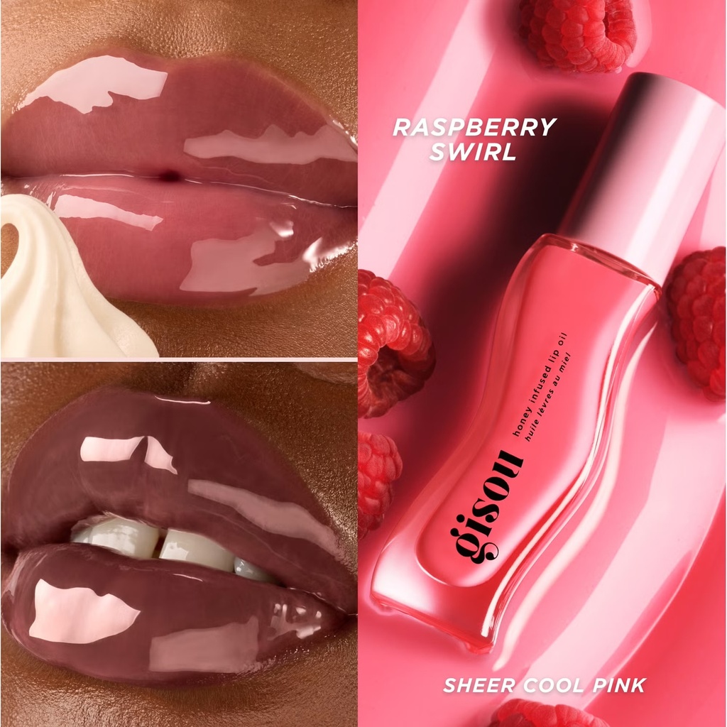 Gisou Honey Infused Lip Oil Raspberry Swirl