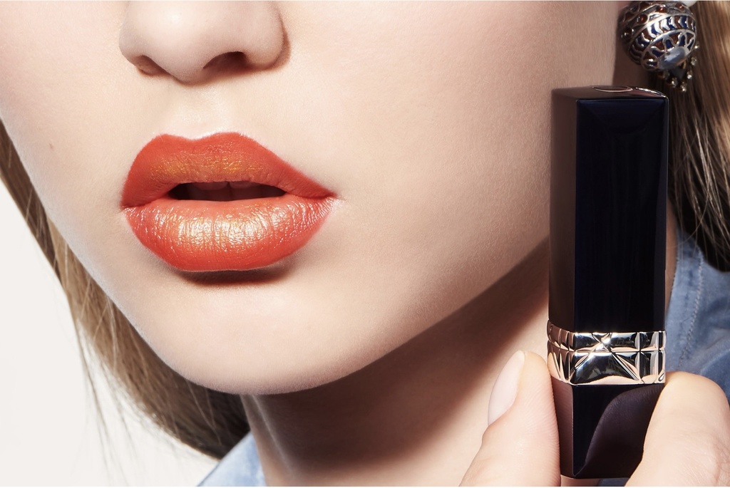 Dior Rouge Double Couleur Matte Metal Lipstick 534 Tempting Tangerine