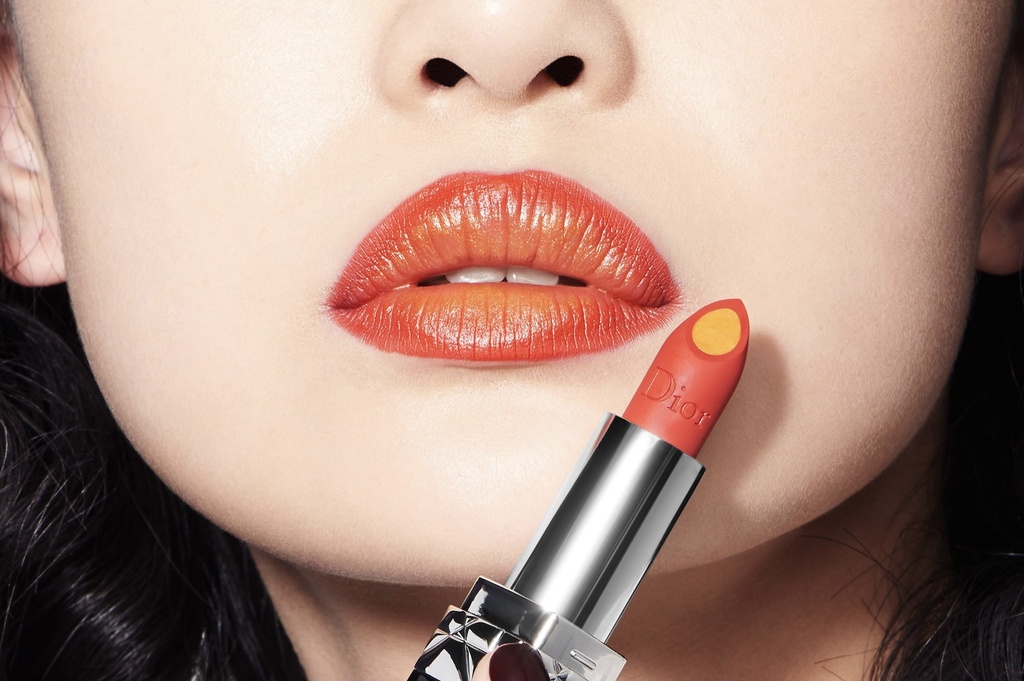 Dior Rouge Double Couleur Matte Metal Lipstick 534 Tempting Tangerine