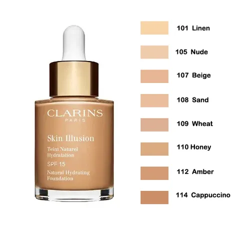 Clarins Skin Illusion Natural Hydrating Foundation 15ml Spf 15 112 Amber