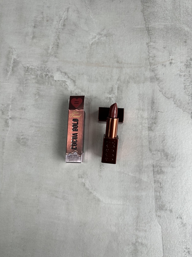Too Faced Cocoa Bold Cream Lipstick Triple Fudge