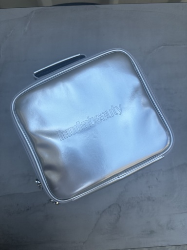 Huda Beauty Silver Makeup Bag